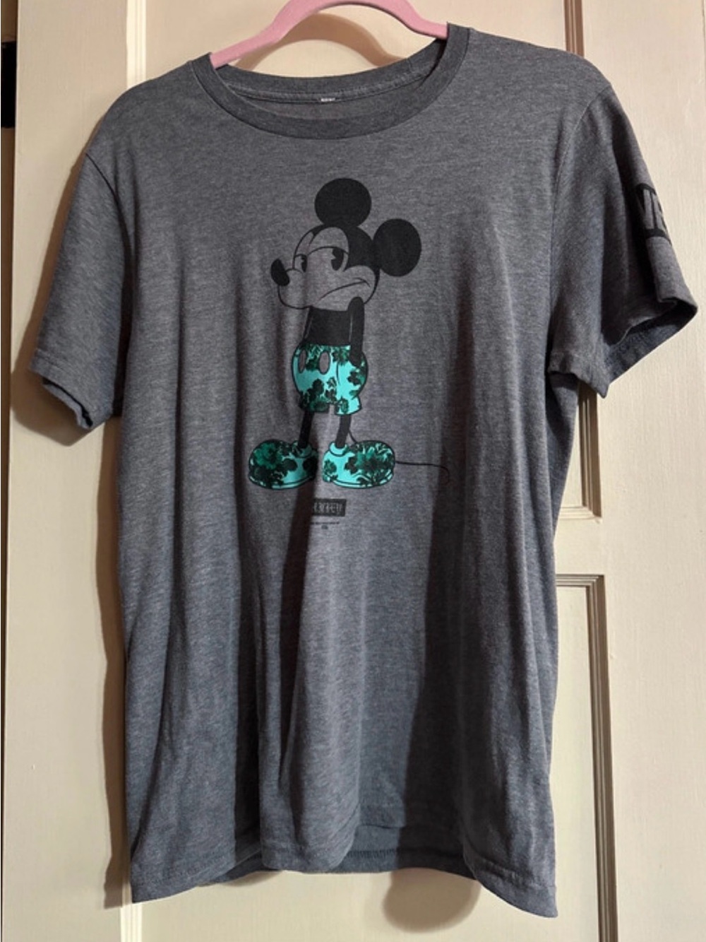 Neff Gray T-Shirt with Teal Graphic Mickey